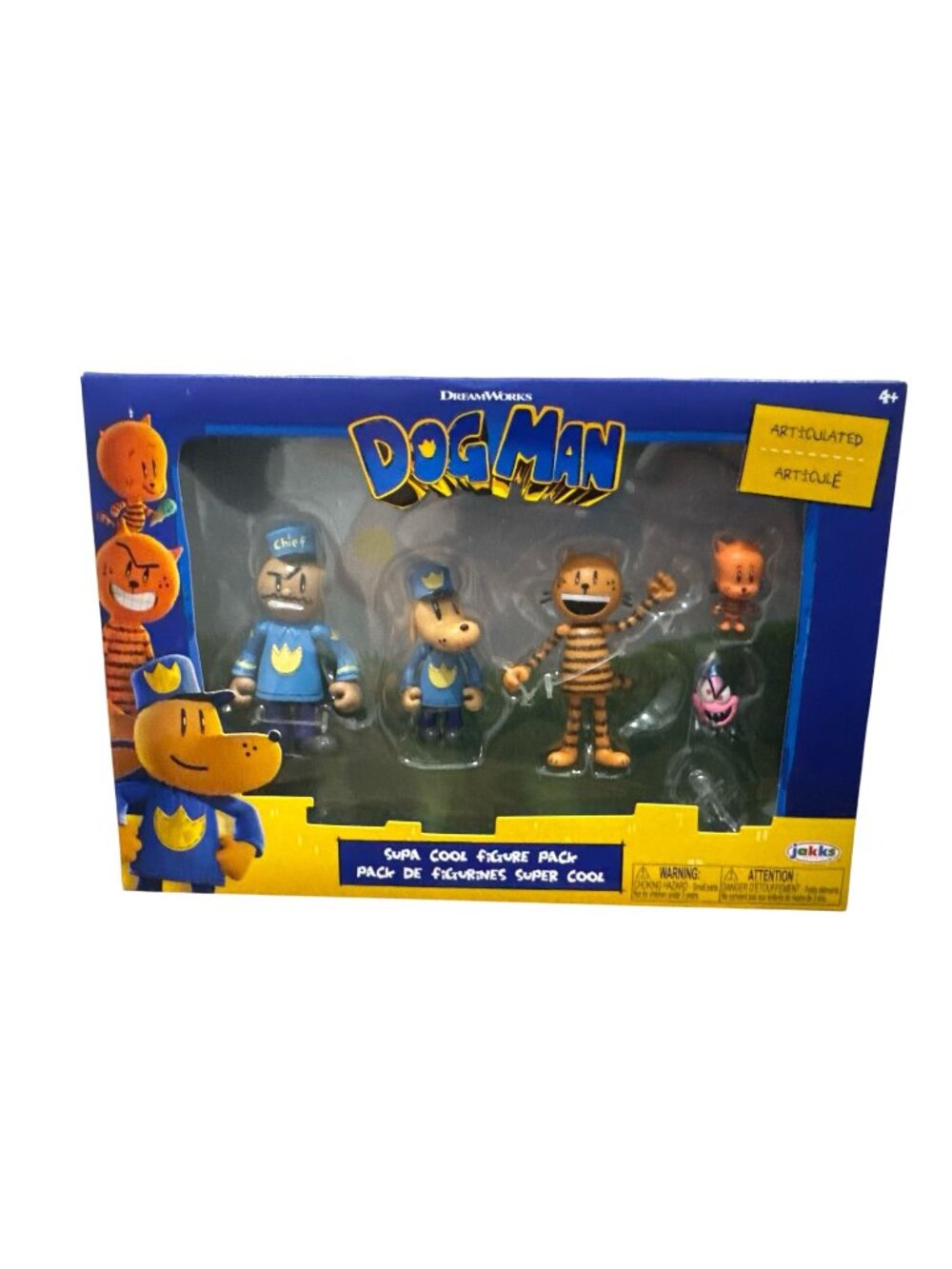 Dog Man Supa Cool Articulated Figure Pack By Jakks Pacific Includes Dog Man, Pet